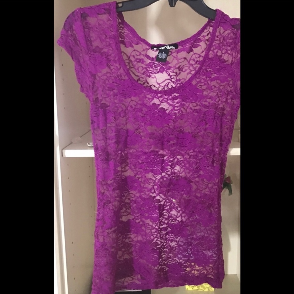 Magenta Purple/ Pink Lace Top